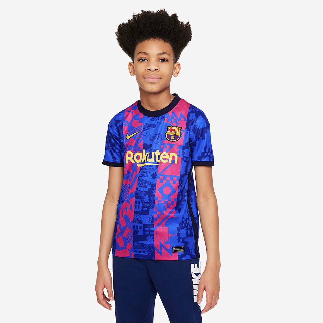 Nike FC Barcelona 21/22 Kids Third Stadium SS Shirt - Hyper Royal ...