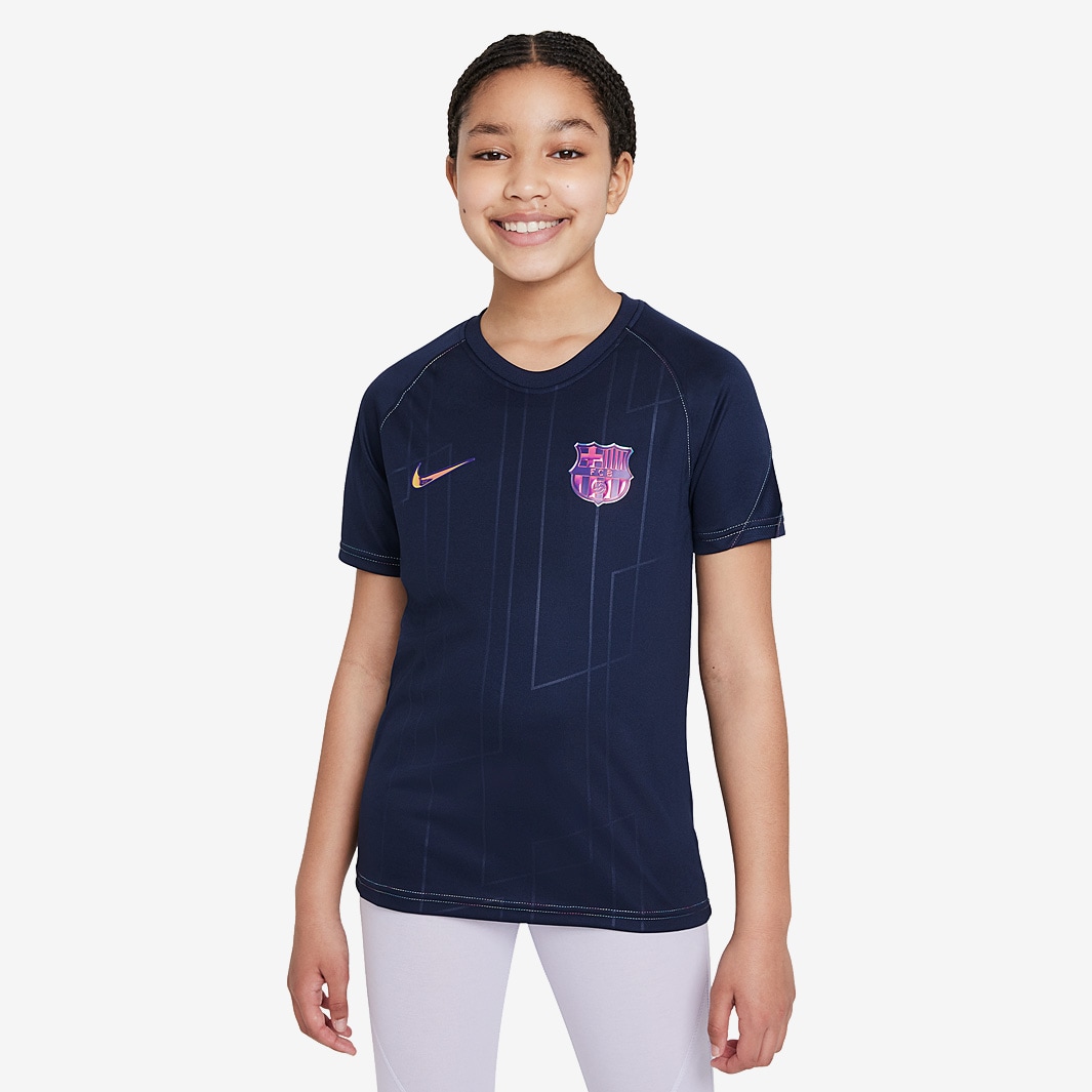 Nike FC Barcelona 21/22 Kids SS Top - Obsidian/Obsidian/Dtm-Irdest ...