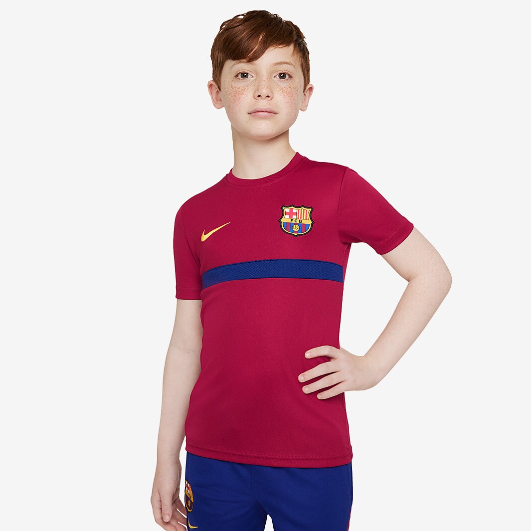 Nike FC Barcelona 21/22 Kids Academy SS Top - Noble Red/Deep Royal Blue ...