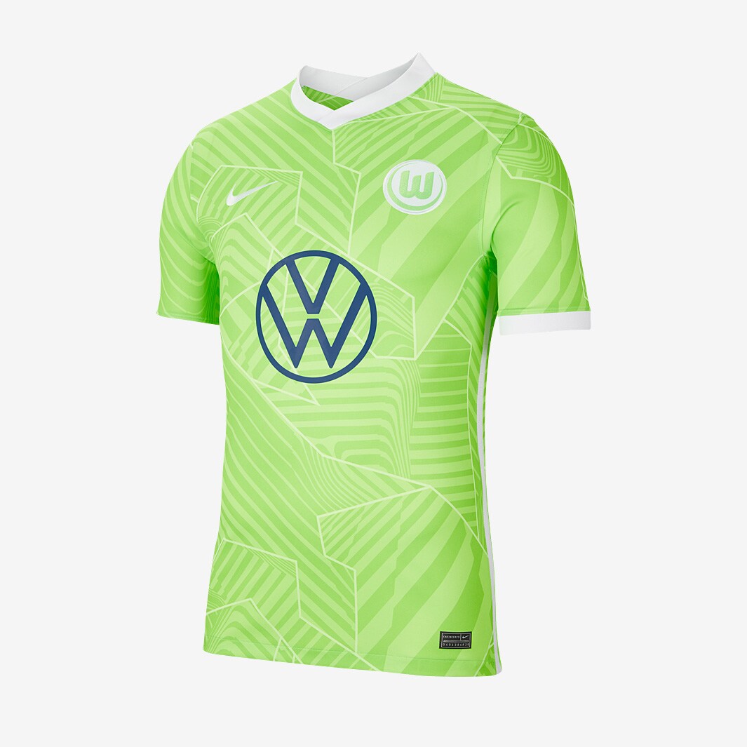 Nike Wolfsburg 21/22 Home Stadium SS Shirt Ghost Green/White