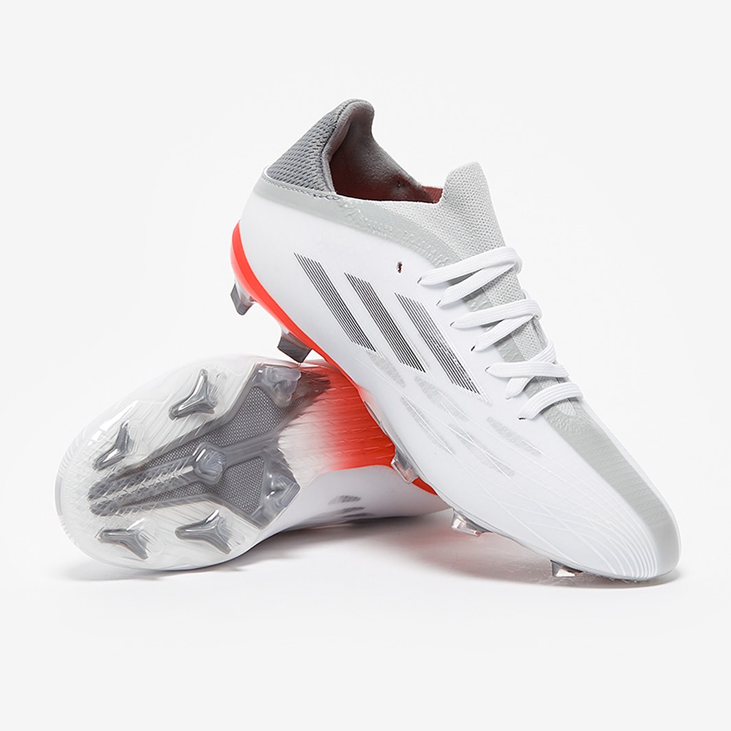 adidas Kids X Speedflow .1 FG - White/Iron Metallic/Solar Red - Junior ...