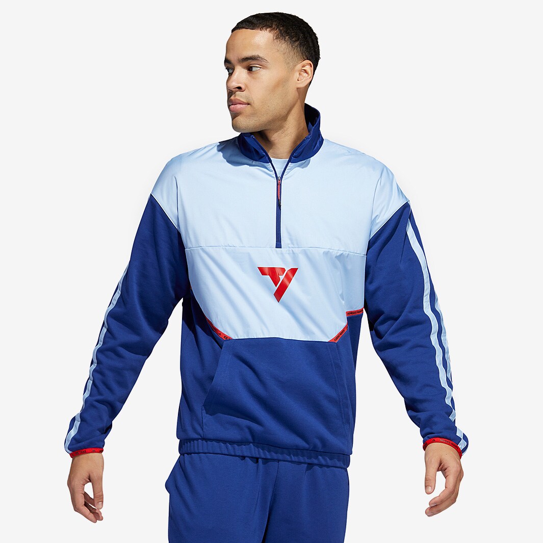 adidas Trae Young Hoodie - Victory Blue/Glow Blue - Mens Clothing | Pro ...