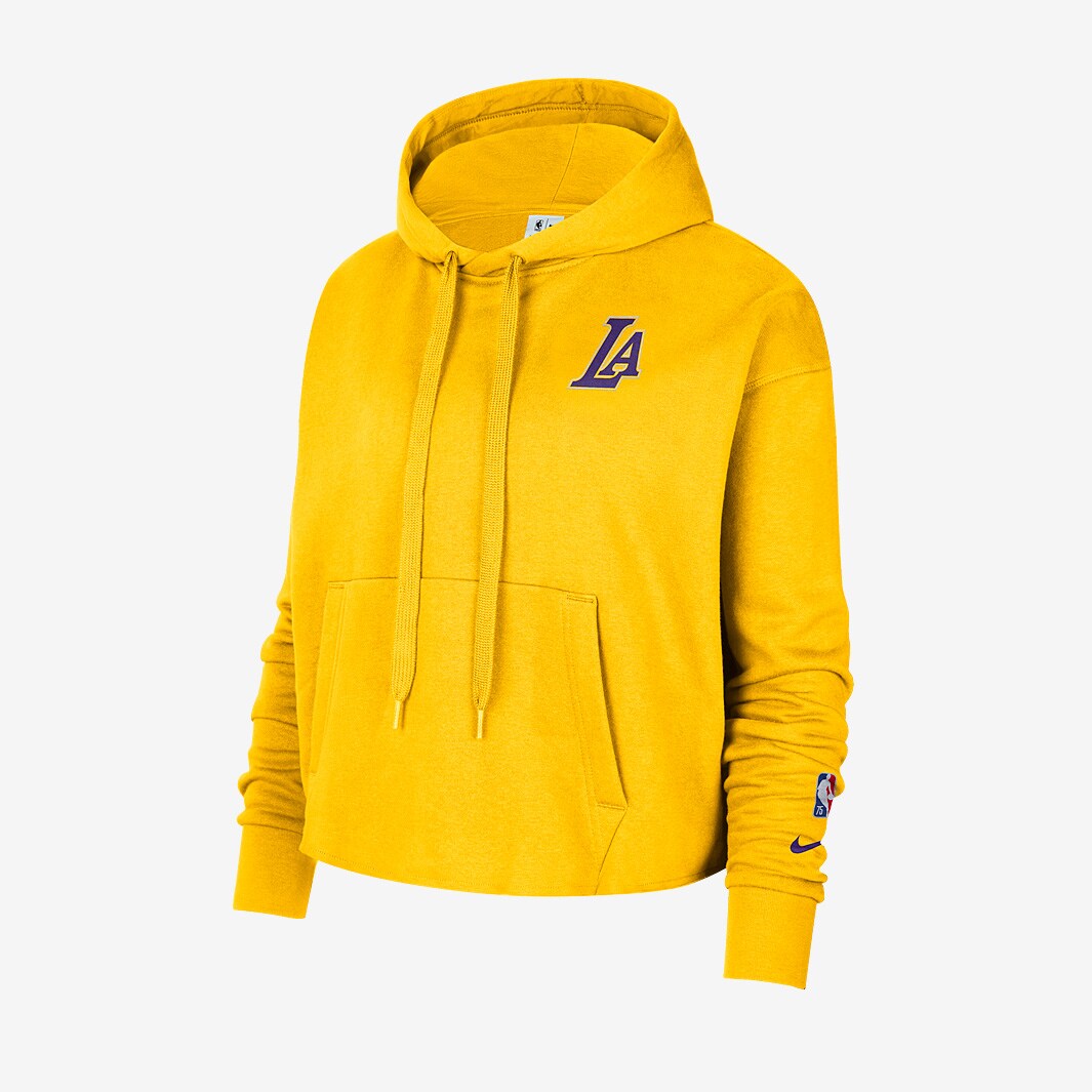 NIKE NBA LEBRON JAMES LOS ANGELES LAKERS ESSENTIAL FLEECE PULLOVER HOODIE  'YELLOW