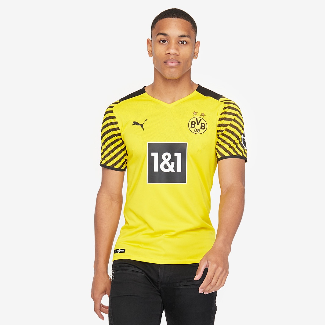 Puma Borussia Dortmund 2122 Authentic Heimtrikot Cyber Gelbschwarz Herren Fanbekleidung