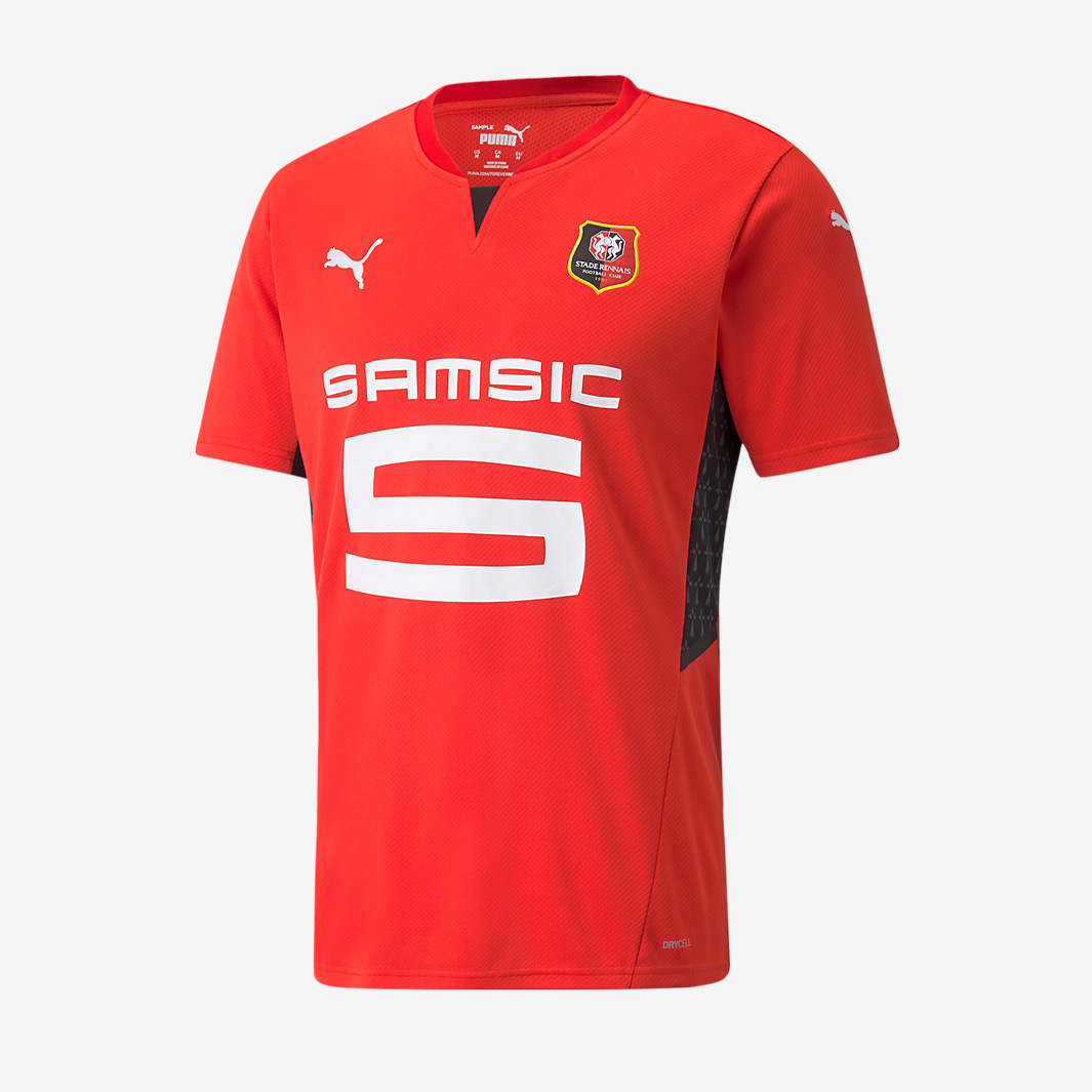 Puma Stade Rennais 21/22 Home Shirt - Puma Red/Puma Black - Mens ...
