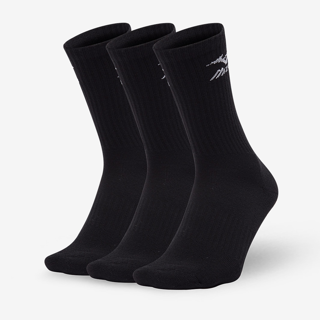 Mizuno Training Crew Sock 3 Pack - Black - Socks - Mens Clothing