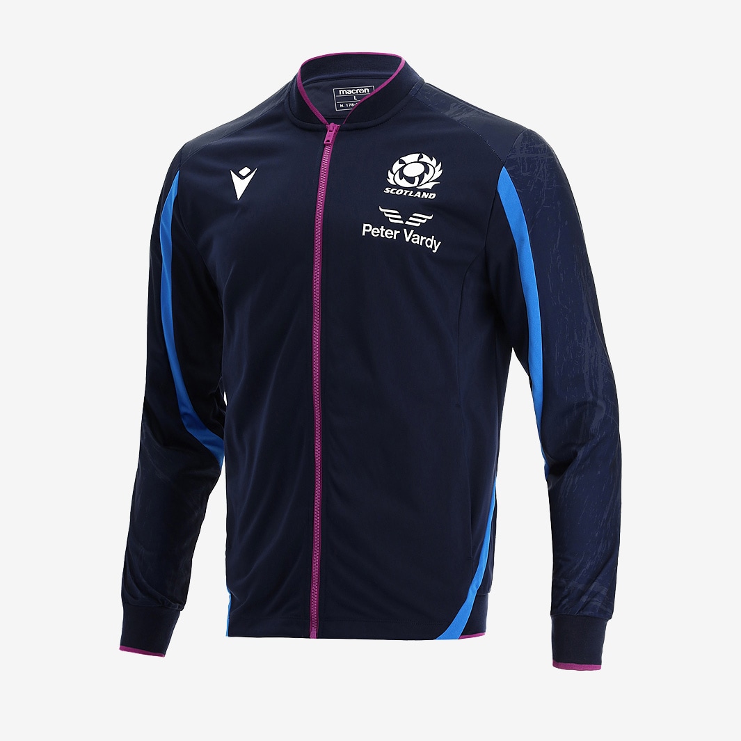 macron Scotland ラグビー アンセムジャケット　ネイビー Macron Scotland 21/22 Anthem Jacket - Navy/Purple/Royal - Mens