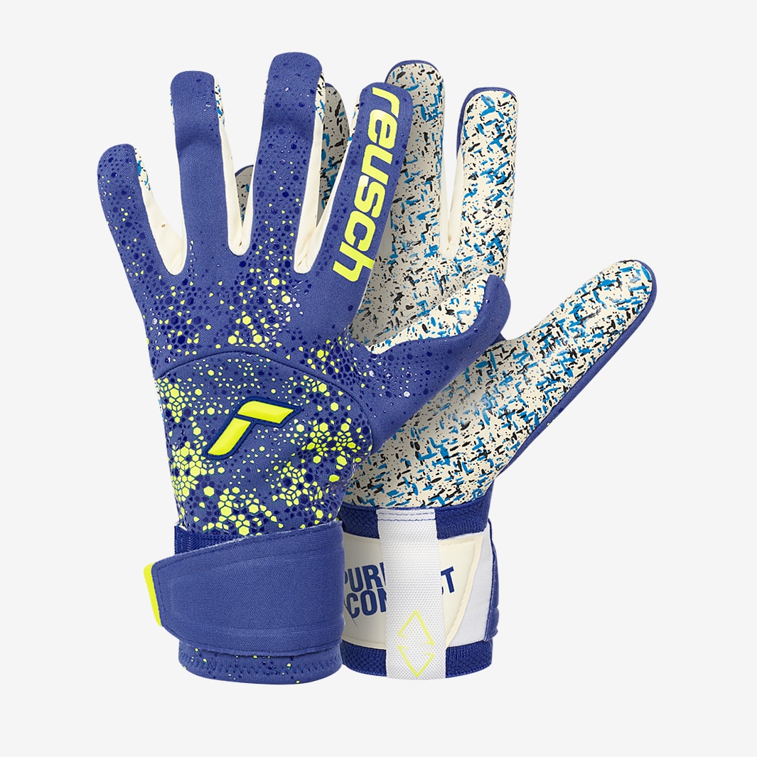 Horror Asesinar preparar Reusch Kids Pure Contact Fusion - True Blue/Safety Yellow - Mens GK Gloves 