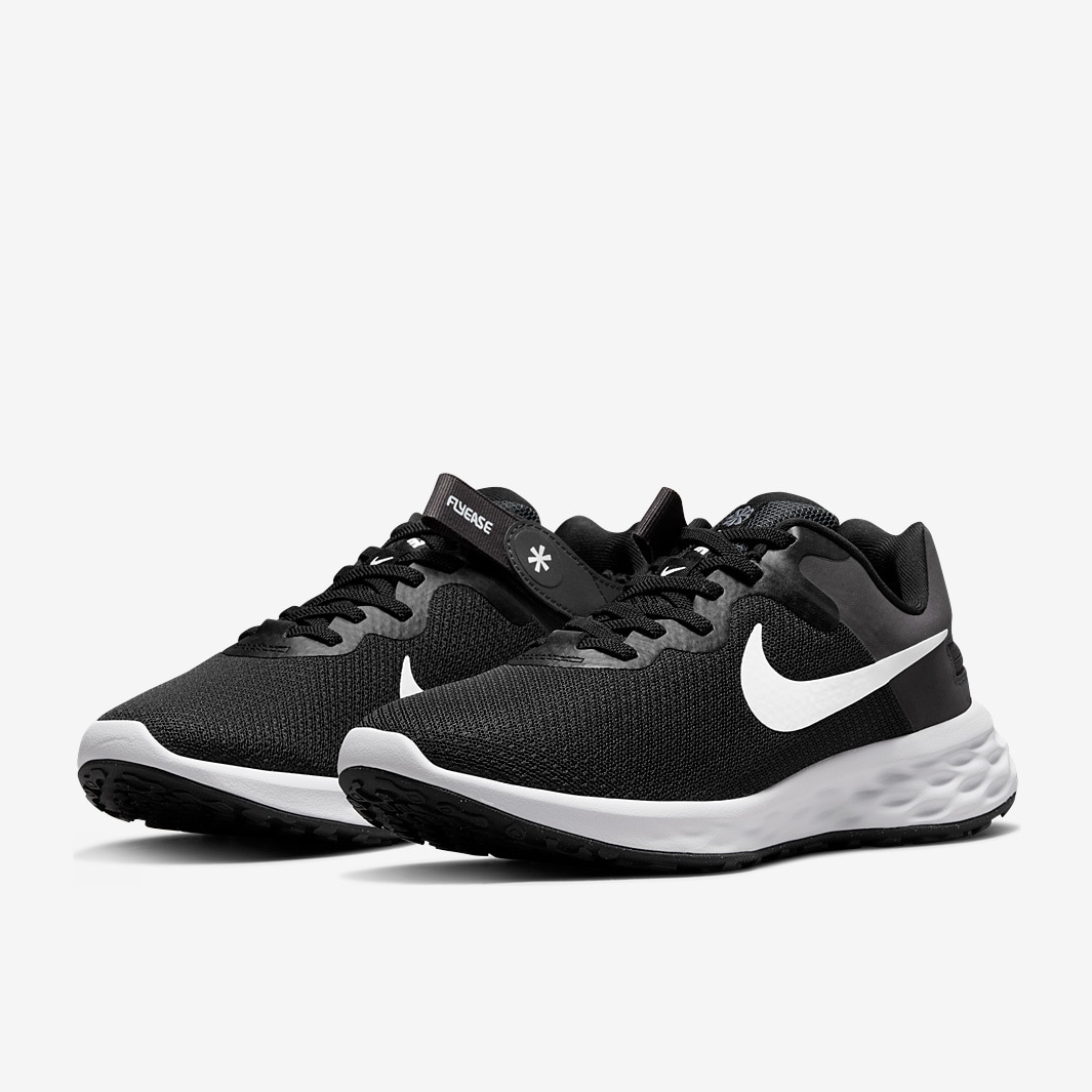 Nike Womens Revolution 6 FlyEase - Black/White-Dk Smoke Grey-Cool Grey ...