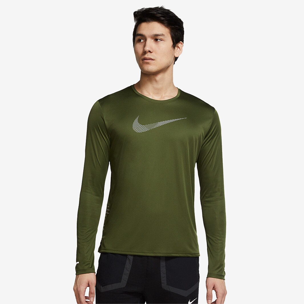 Nike Dri-FIT UV Run Division Miler Long Sleeve - Rough Green/Reflective ...
