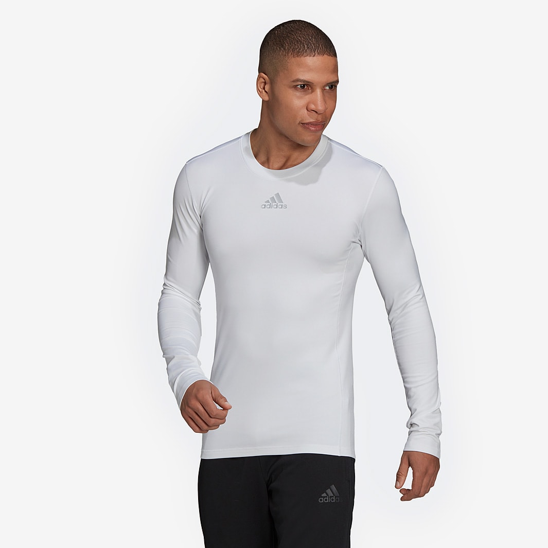 adidas Techfit Long Sleeve Top - White -Mens Base Layer | Pro:Direct Soccer