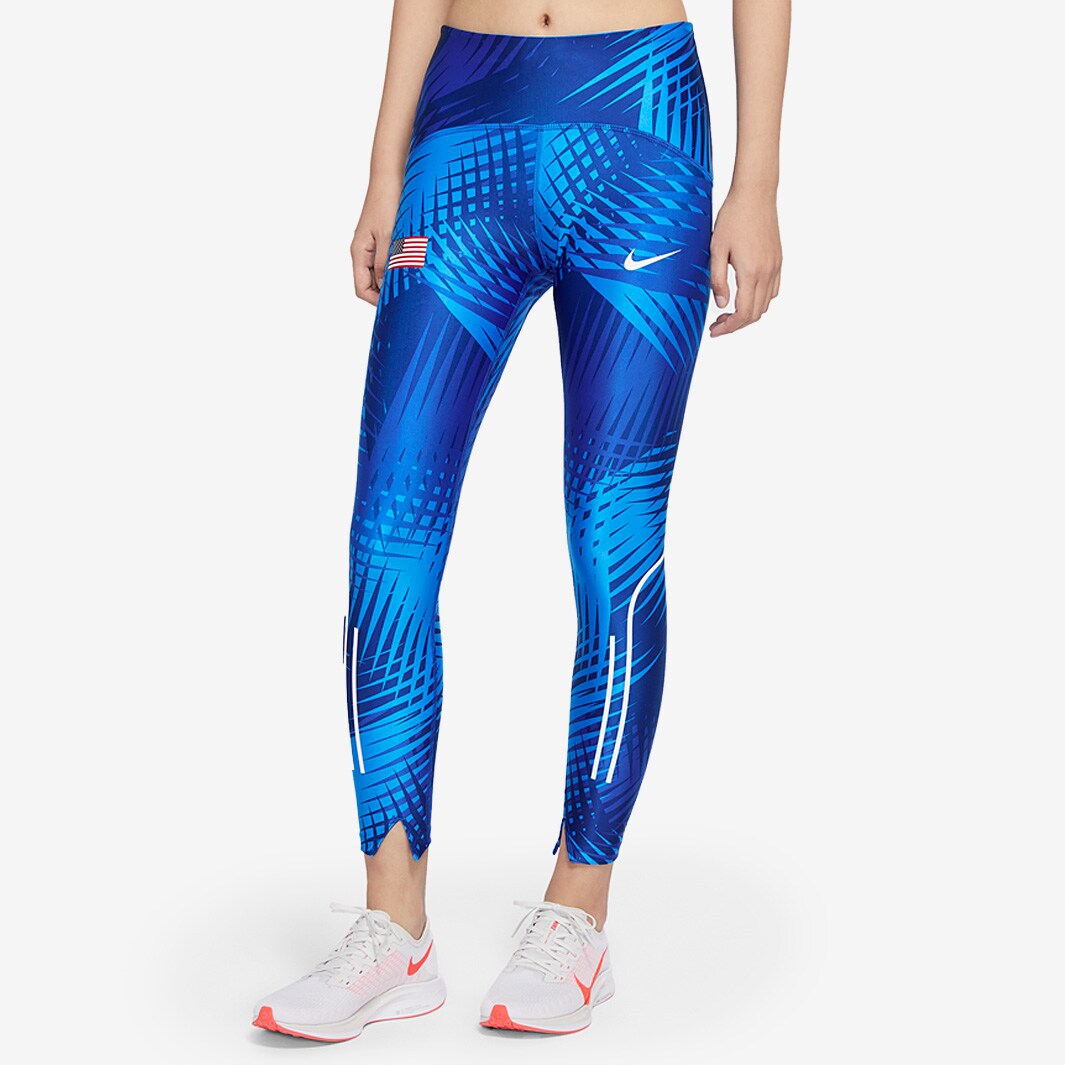 Nike Womens USA Speed Tight Photo Blue White Womens Clothing Pro Direct Running