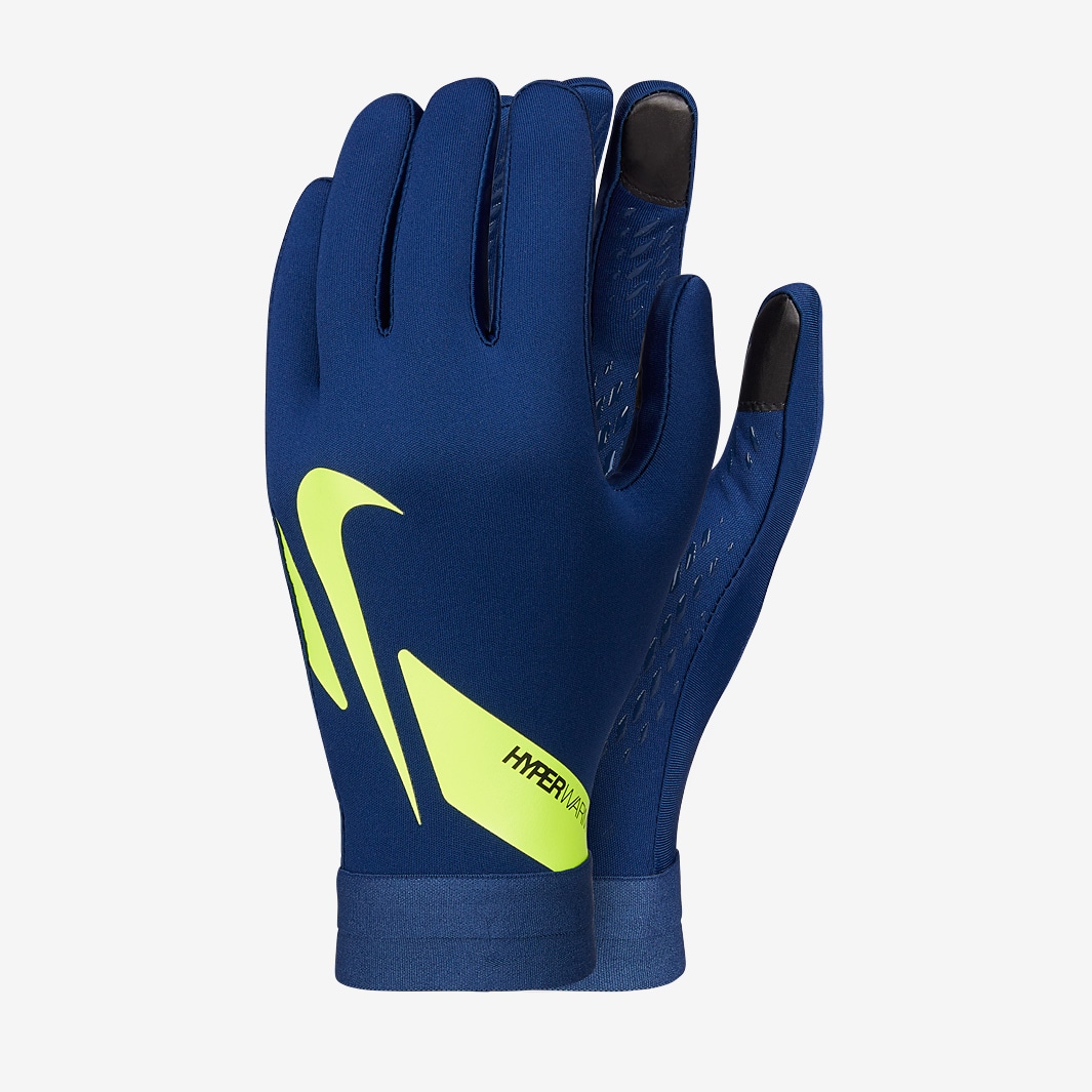 Nike Academy Hyperwarm Gloves - Blue Void/Blue Void/Volt - Mens Clothing