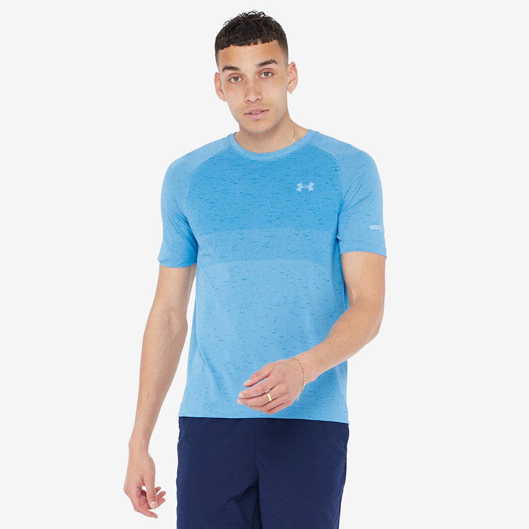 Under Armour Seamless Run T-Shirt - Fresco Blue/Cruise Blue/Reflective ...