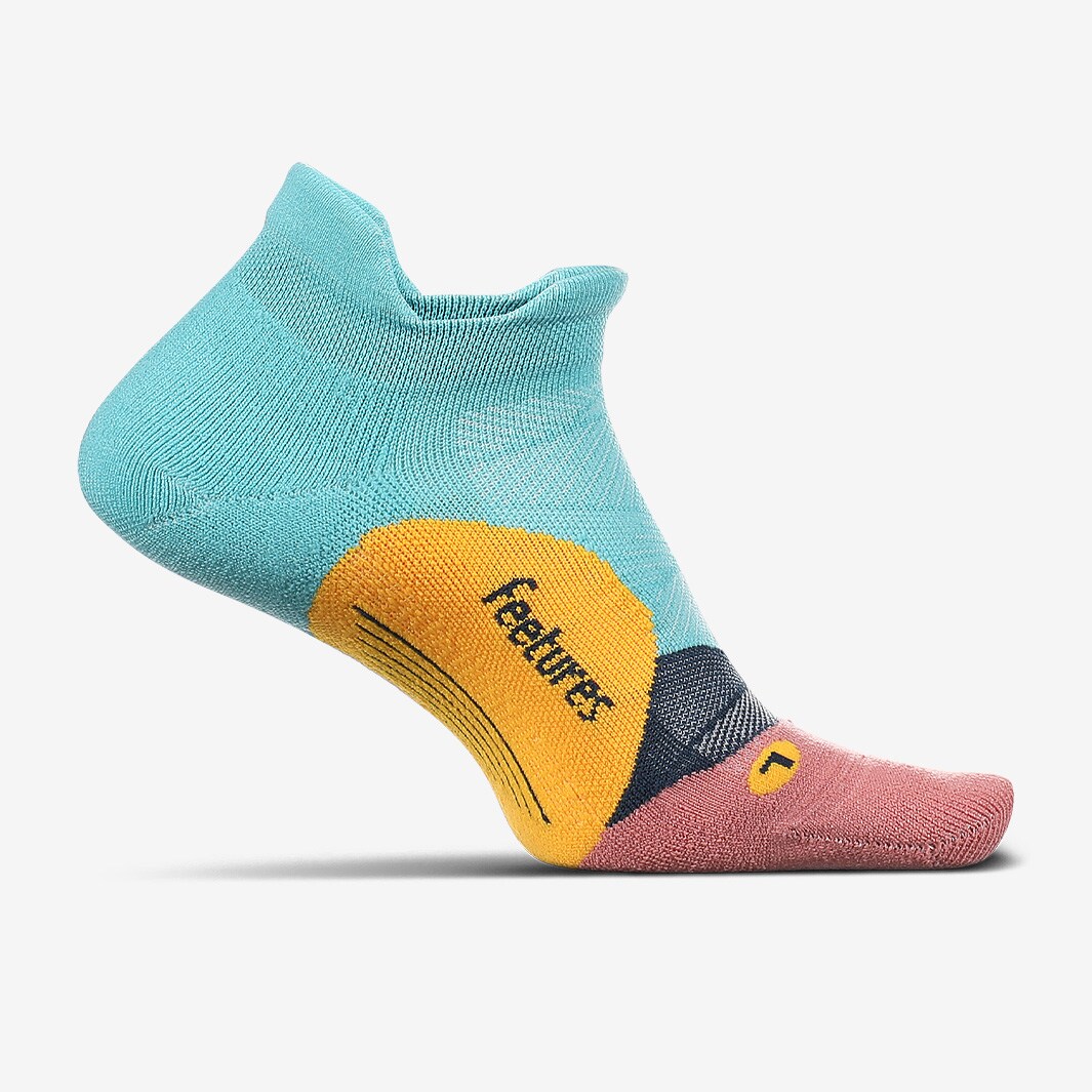 Feetures Elite Light Cushion No Show Tab Takeoff Turquoise Running