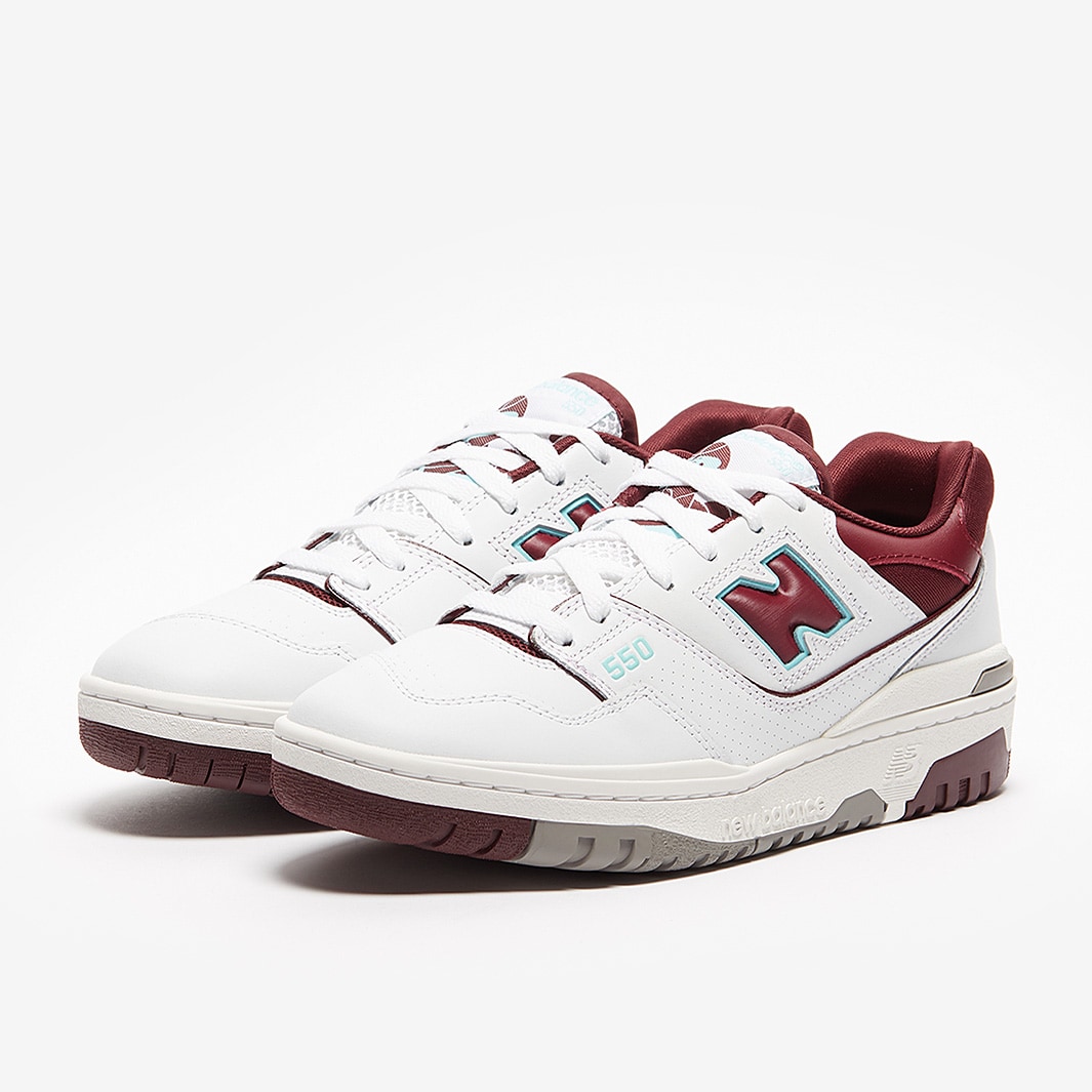 New Balance Hoops 550 Legacy - White/Burgundy - Trainers - Mens Shoes