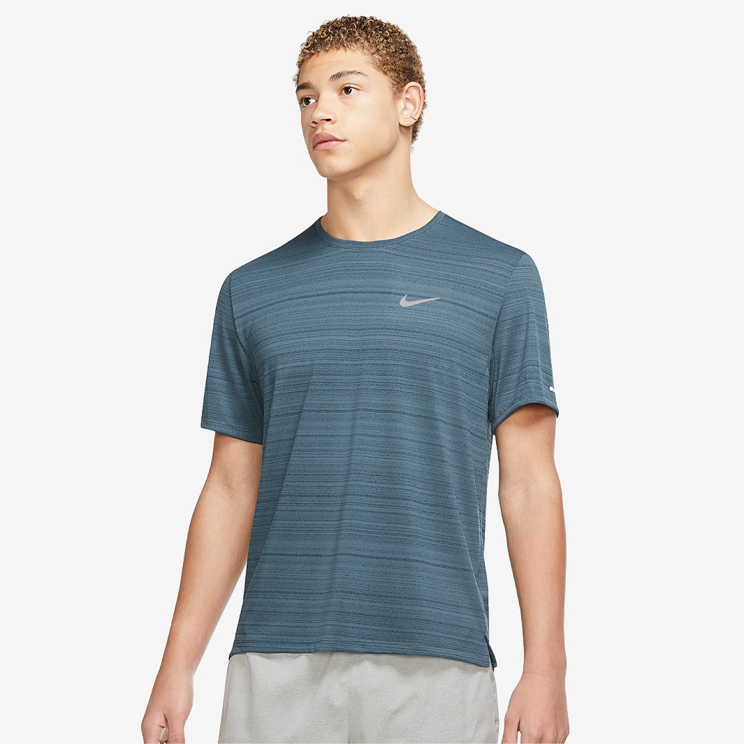 Nike Dri-FIT Miler T-Shirt - Ash Green/Reflective Silv - Mens Clothing