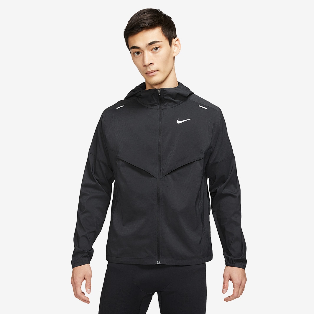 Nike Windrunner Repel UV Jacket - Black/Reflective Silv - Mens Clothing ...