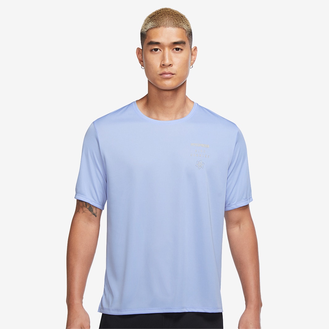 Nike Dri-FIT UV Run Division Miler T-Shirt - Light Marine/Reflective ...