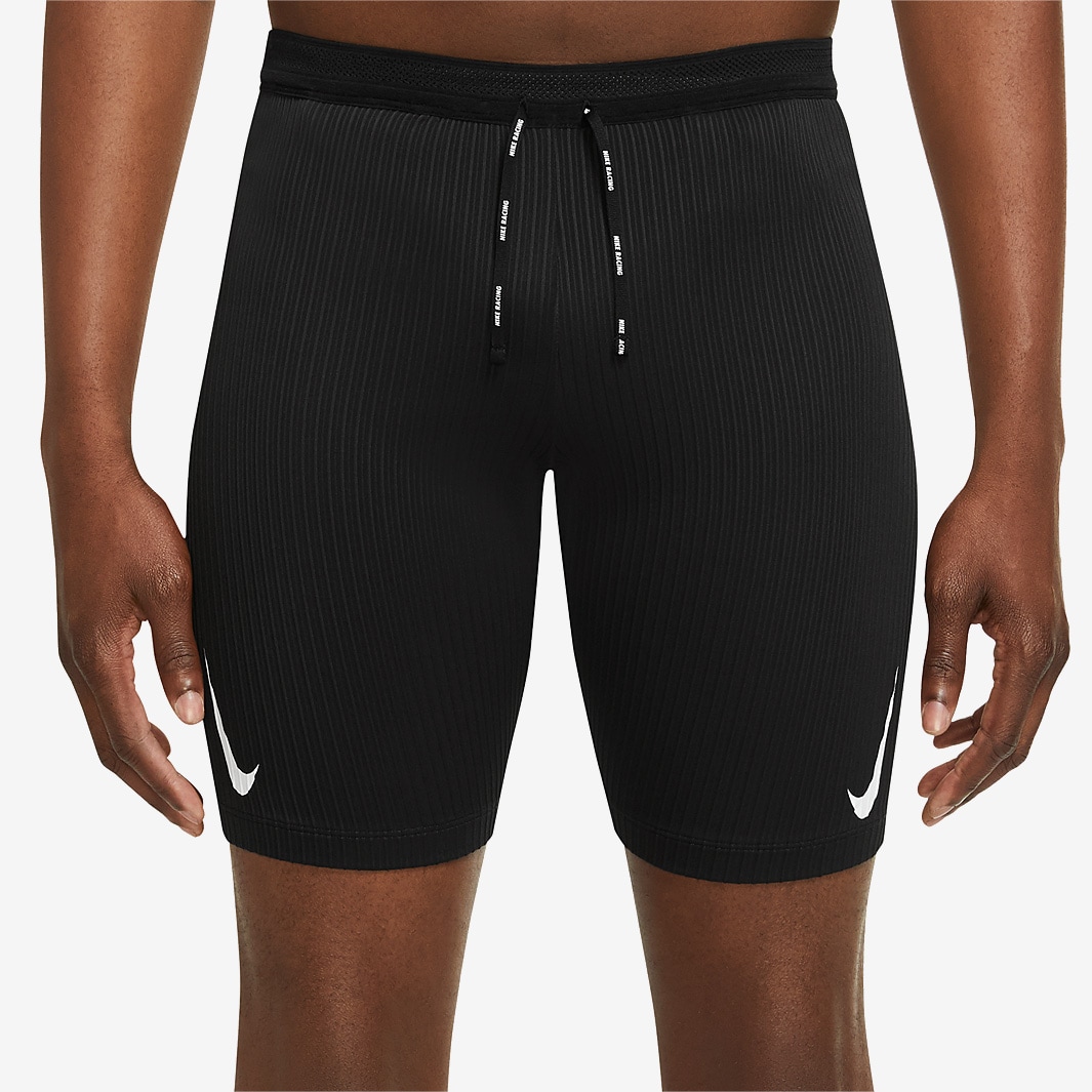 Nike AeroSwift Half Tight - Black/Black/Black/White - Mens Clothing