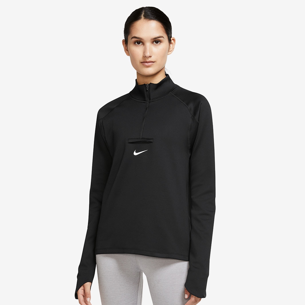Nike Womens Dri-FIT Element Trail Midlayer - Black/Dk Smoke Grey/White ...