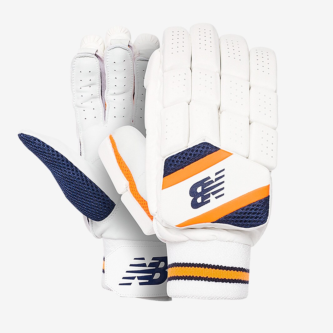 New Balance DC 880 RH Batting Gloves White/Blue/Orange Batting