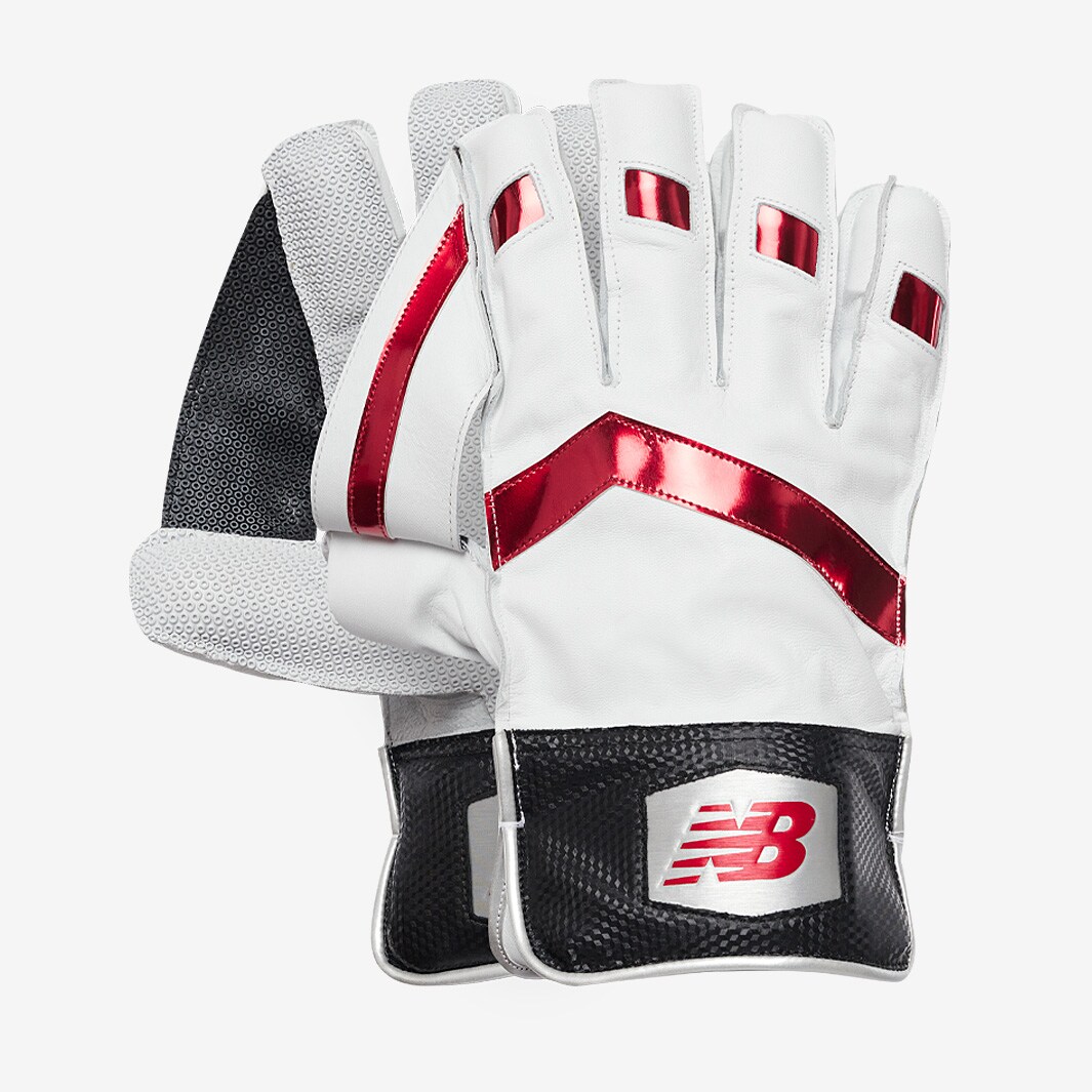 New Balance TC 1260 Wicket Keeping Gloves White/Red/Black Wicket Keeping Equipment Pro