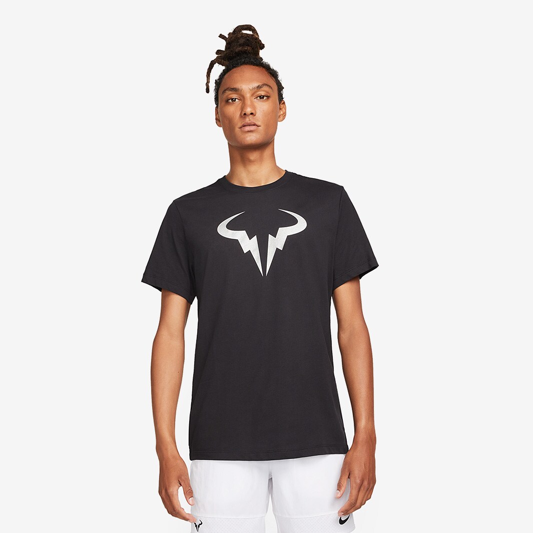Nike Court Dri-FIT Rafa T-Shirt - Black/Metallic Silver - Mens Clothing
