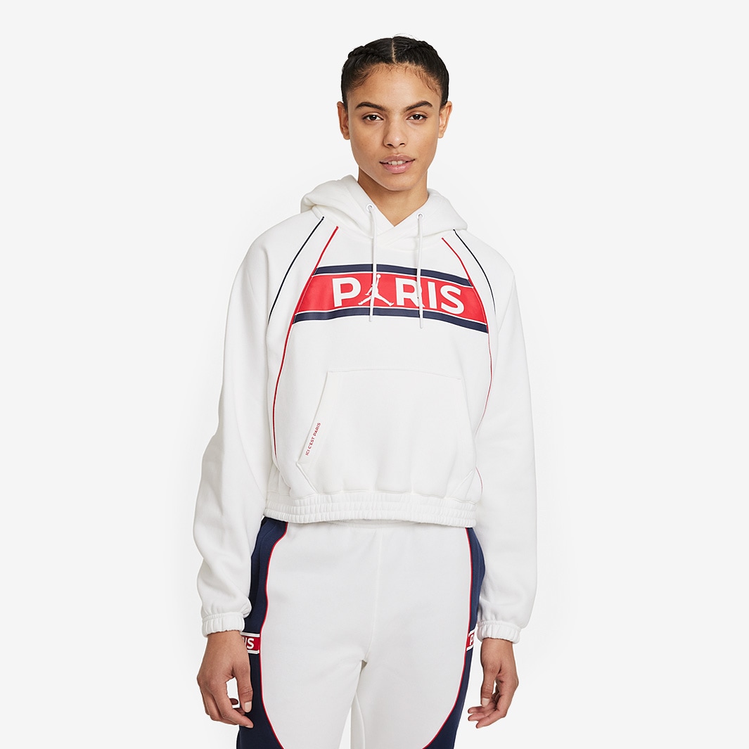 Nike Paris Saint-Germain Womens Fleece Hoodie - White/White - Womens ...