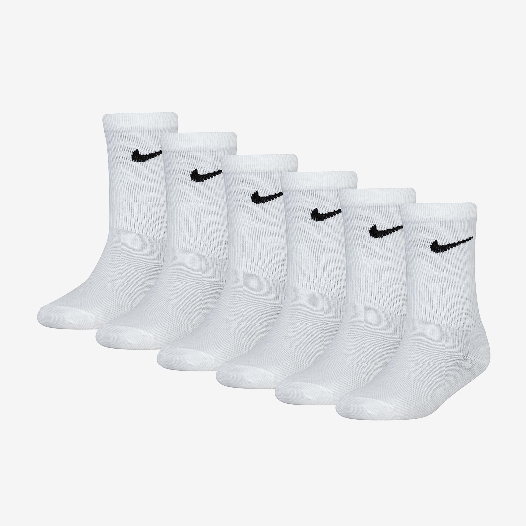 Nike Little Kids Crew Socks 6PK (4-5Yrs) - White - Socks - Boys Clothing