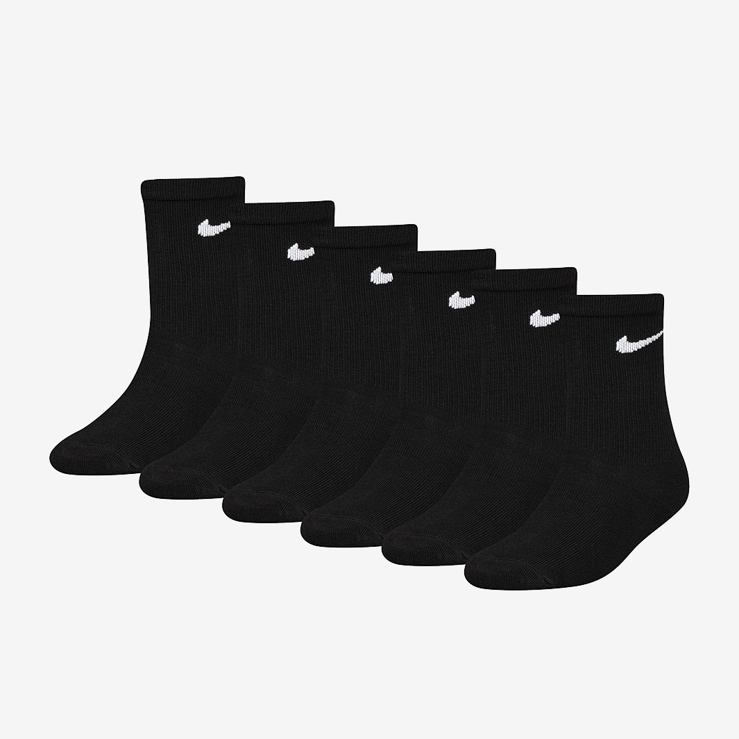 Nike Younger Kids Crew Socks 6 PK (4-5Y) - Black - Socks - Boys ...