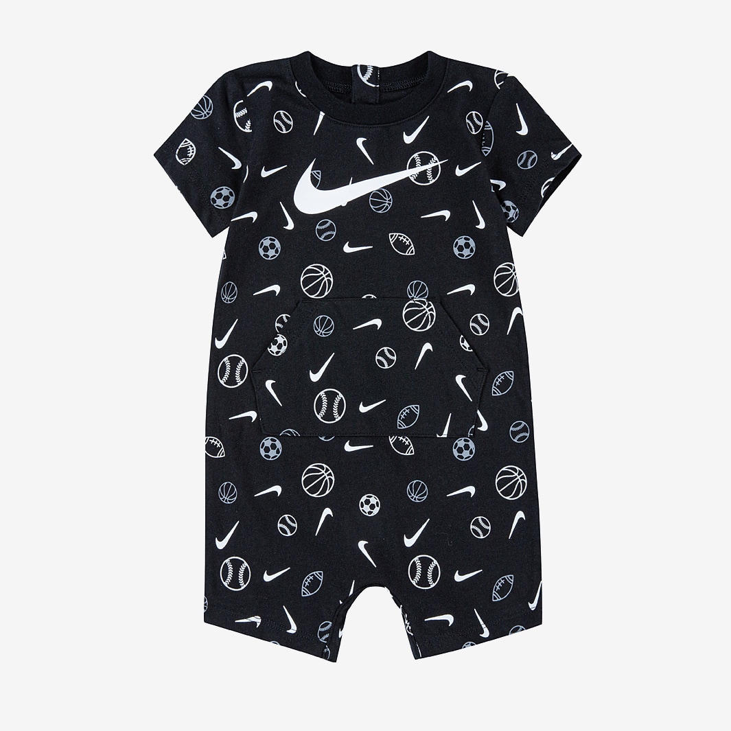 Nike Infant Sportball AOP Romper (1-2Yrs) - Black - Boys Clothing | Pro ...