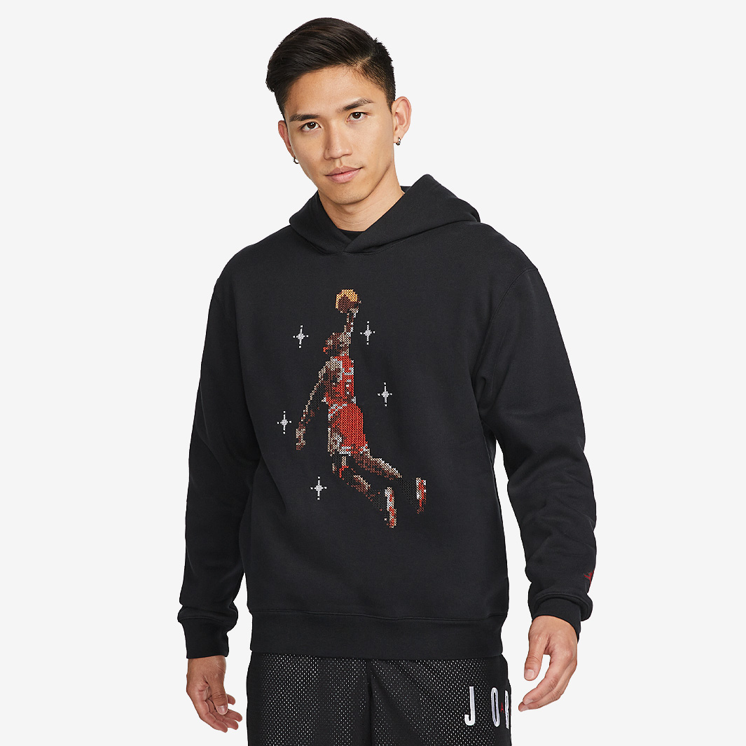 Jordan Essentials Graphic Fleece Hoddie - Black - Mens Clothing