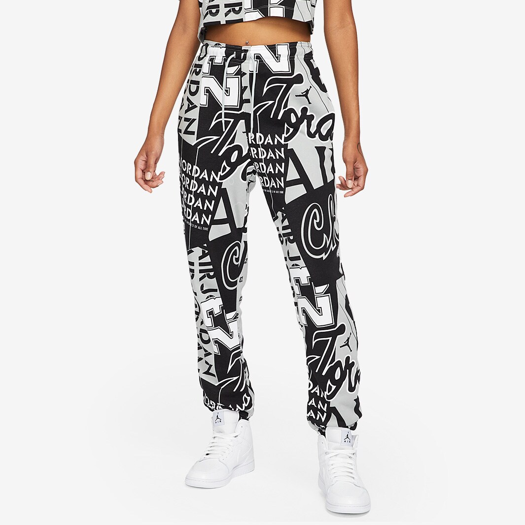 Jordan Womens Fleece Allover Printed Pants Base Grey Womens Clothing Pro Direct Basketball