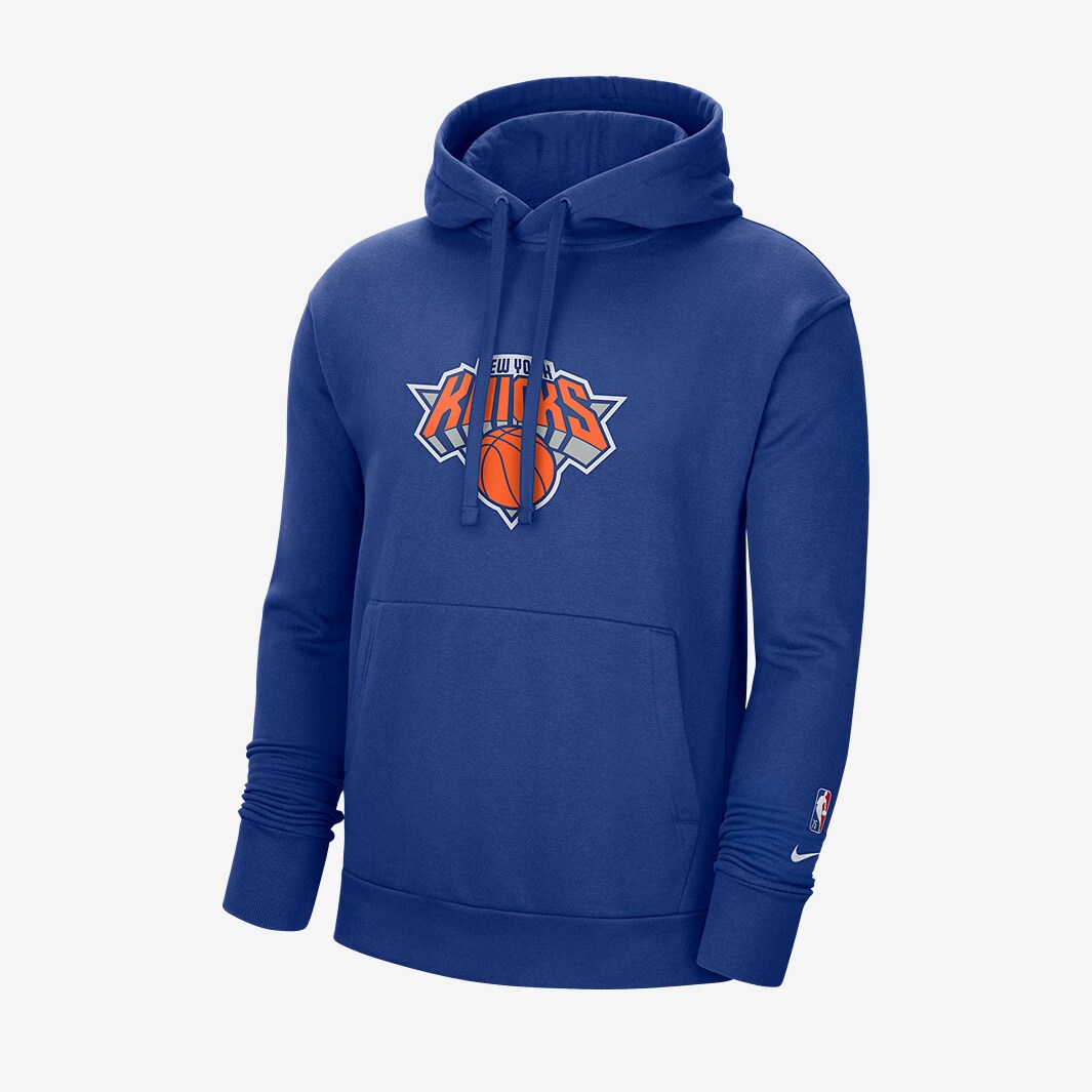 Nike NBA New York Knicks Essential Fleece Pullover Hoodie - Rush Blue ...