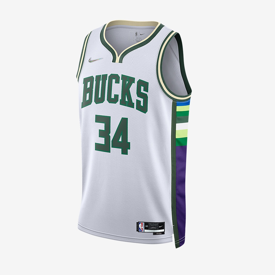 Nike NBA Milwaukee Bucks Giannis Antetokounmpo Swingman Jersey - White ...