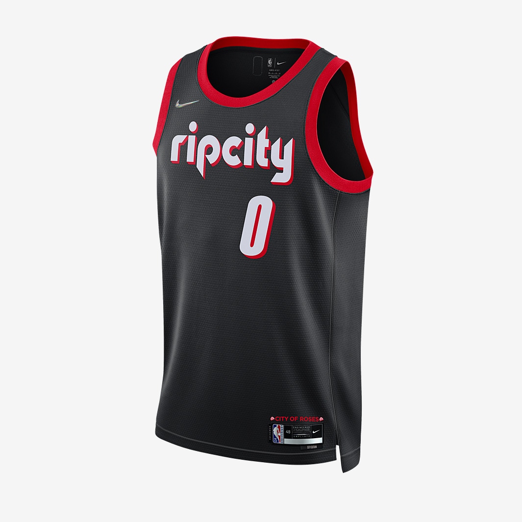 Nike NBA Portland Trail Blazers Damian Lillard Swingman Jersey - Black ...