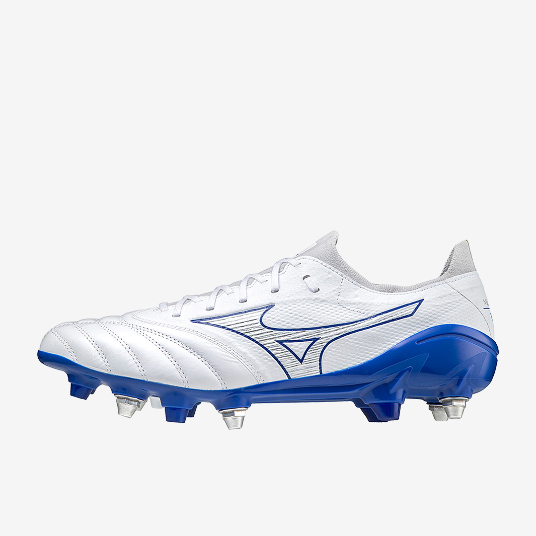 Mizuno Morelia Neo III β Elite SG-Pro - Blanco/Azul/Cool Gris - Botas ...