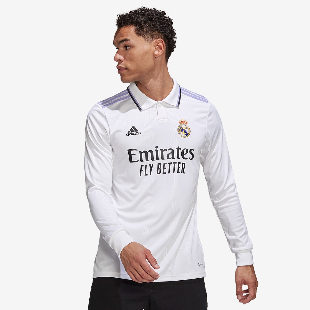 Maillot Manches Longues adidas Real Madrid 22/23 Domicile Blanc Blanc Hauts Vêtements
