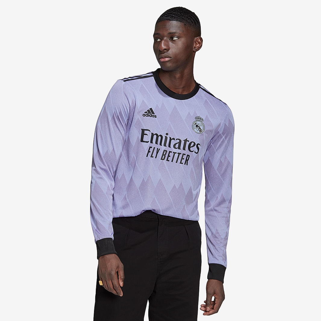 adidas Real Madrid 22/23 Away LS Shirt - Light Purple - Mens Replica ...