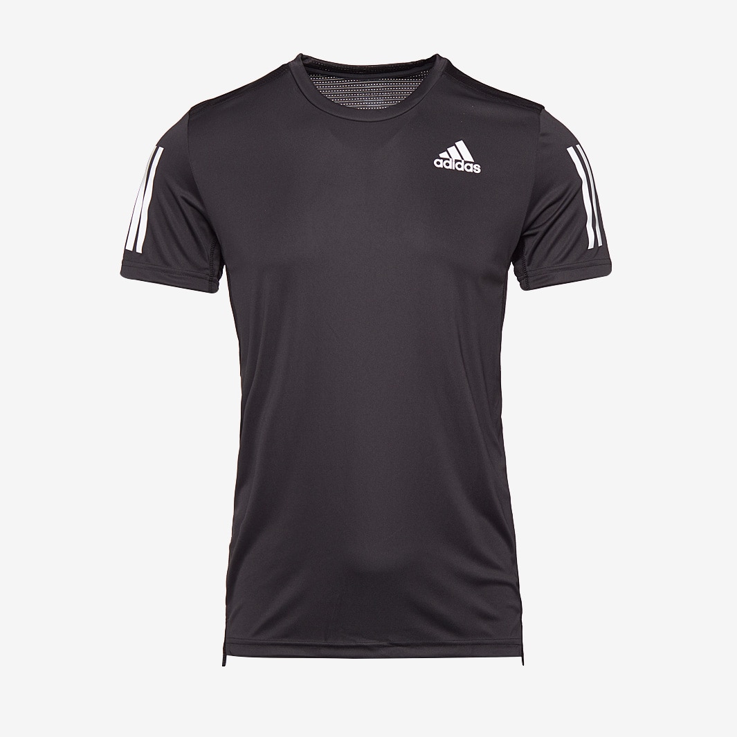 adidas Own The Run T-Shirt - Black/Reflective Silver - Mens Clothing ...