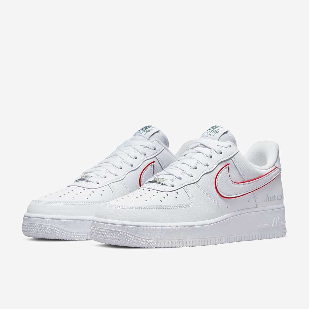 Nike Air Force 1 - White/University Red-Noble Green - Trainers - Mens ...