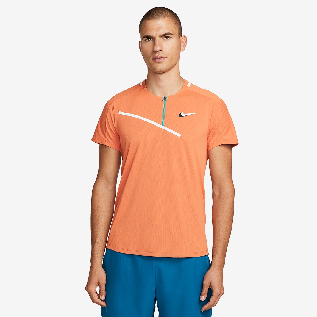 Nike Court Slam Polo Orange White Mens Clothing Pro Direct Tennis