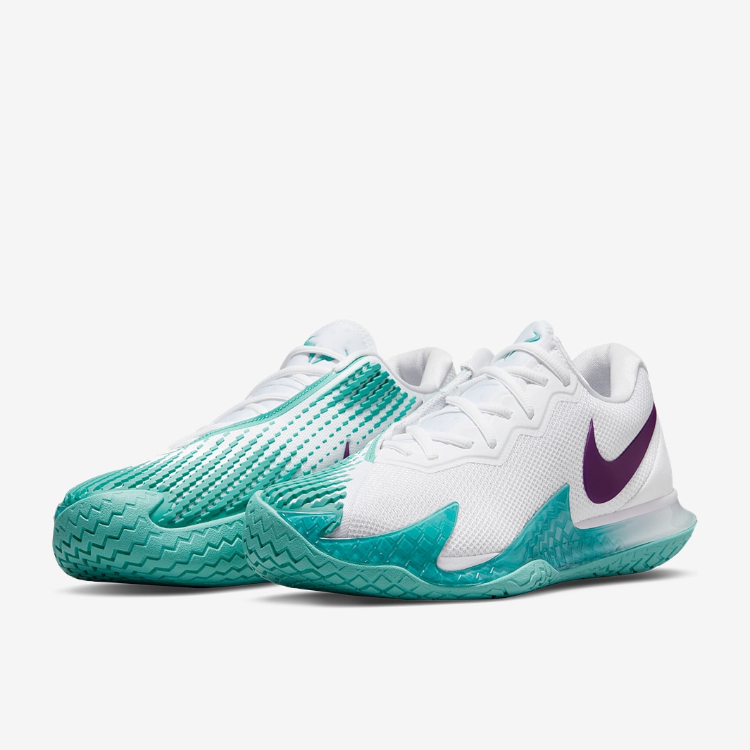 Nike Zoom Vapor Cage 4 Rafa HC - White/Red Plum/Washed Teal - Mens
