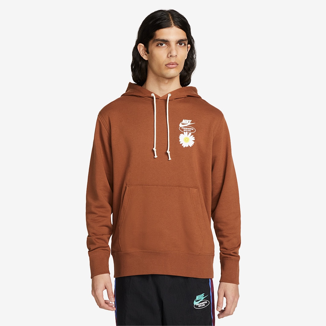 Nike Sportswear French Terry Hoodie - Pecan/White - Tops - Mens Clothing