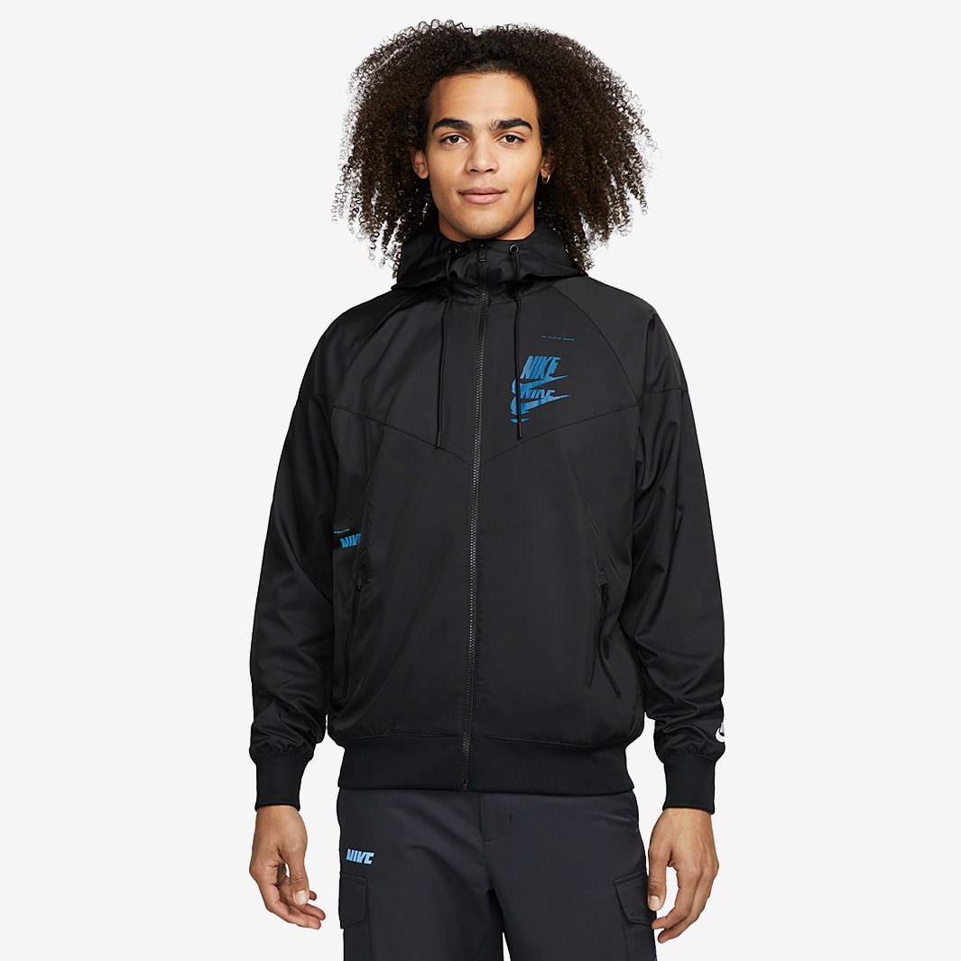 Nike Sportswear Sport Essentials+ Woven Windrunner Jacket Black/White Tops Mens Clothing