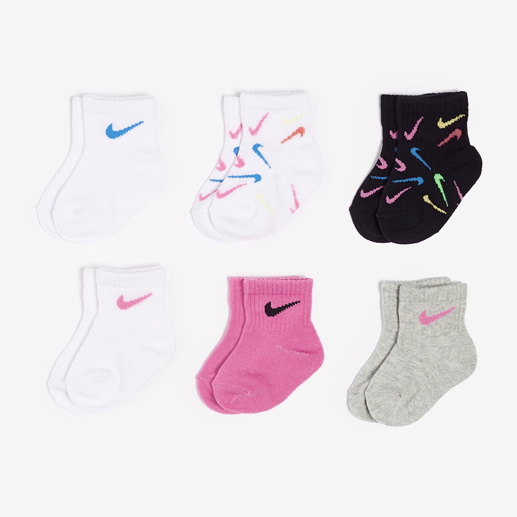 Nike Newborn 6PK Ankle Socks - White - Socks - Girls Clothing