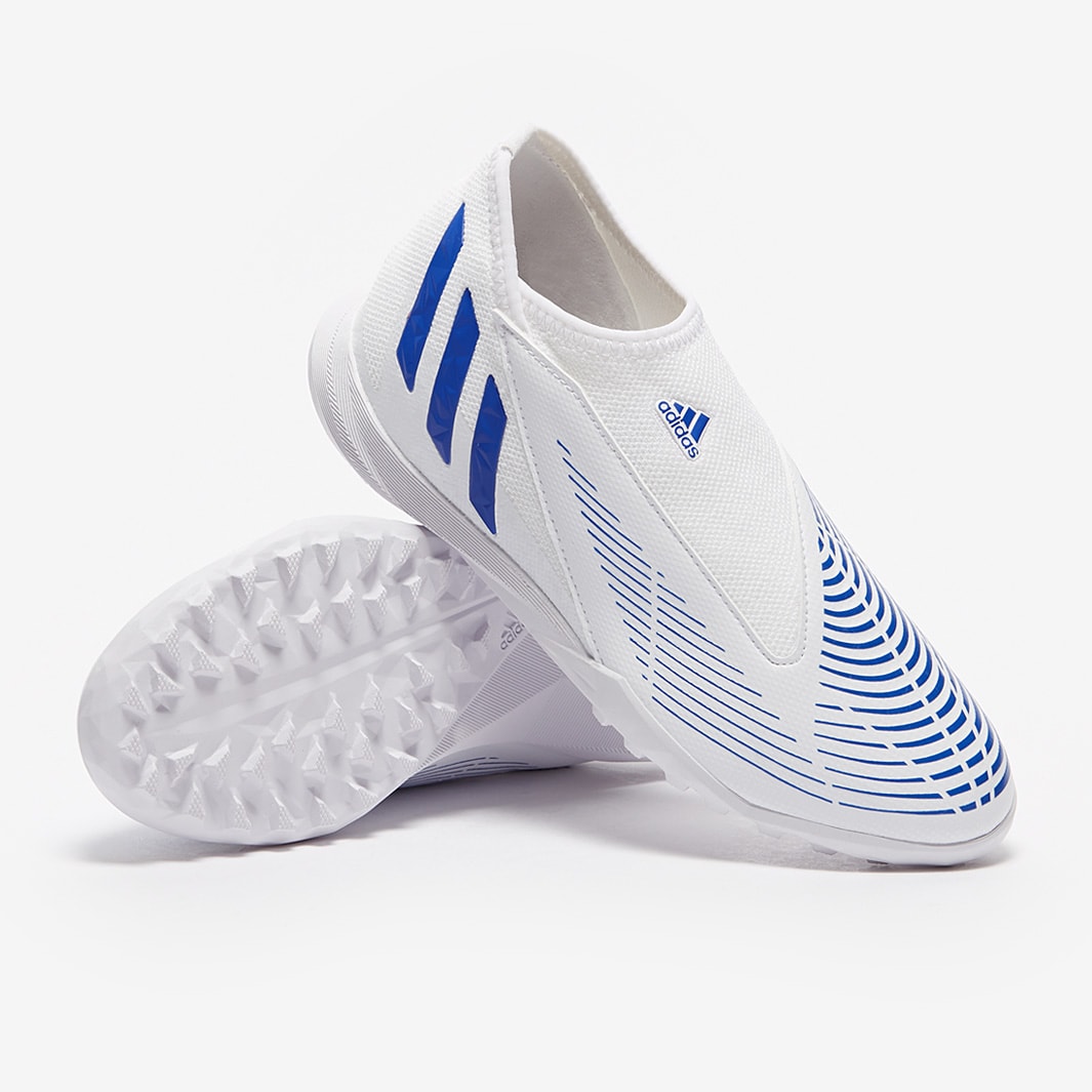 adidas Kids Predator Edge.3 Laceless TF - White/Hi-Res Blue/White ...