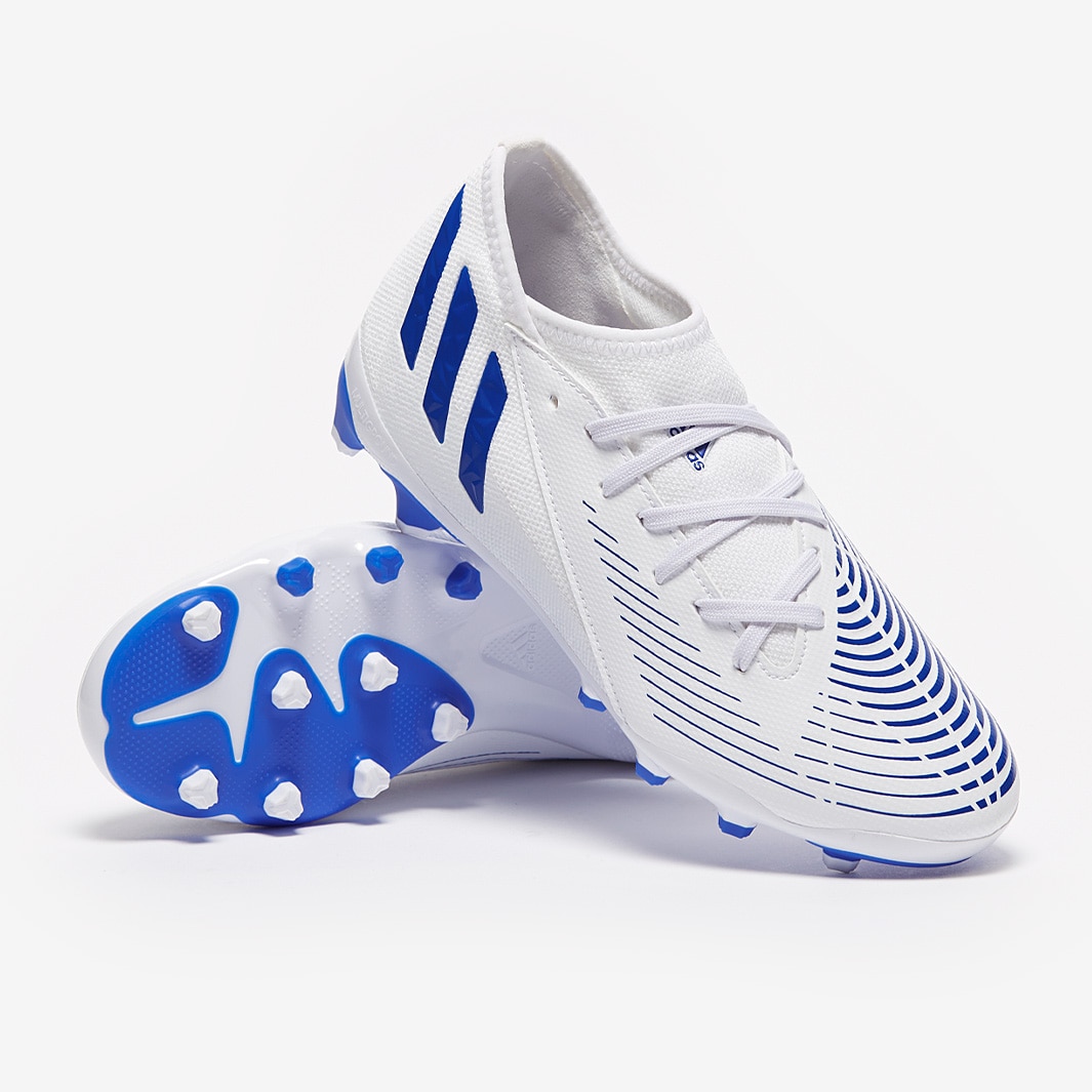 adidas Kids Predator Edge.3 MG - White/Hi-Res Blue/White - Junior Boots