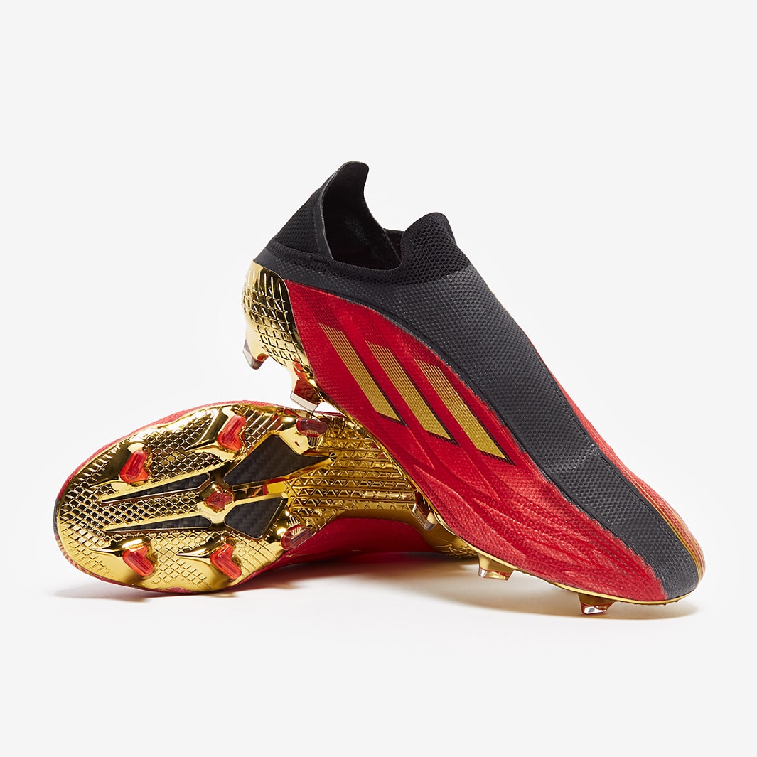 adidas X Speedflow+ FG - Vivid Red/Gold Metallic/Core Black - Mens Boots